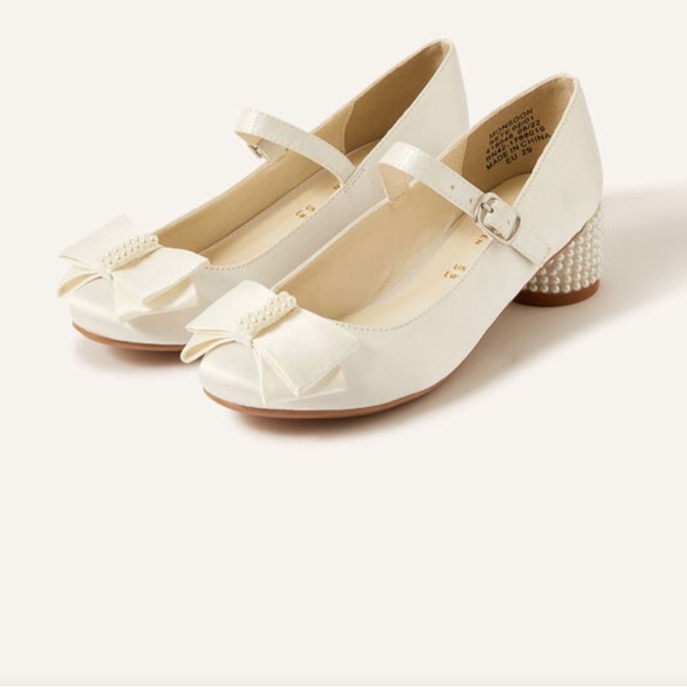 Elegant Ivory Satin Strap Heels